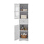 Elegant Tall Bathroom Cabinet with Adjustable Shelf - White