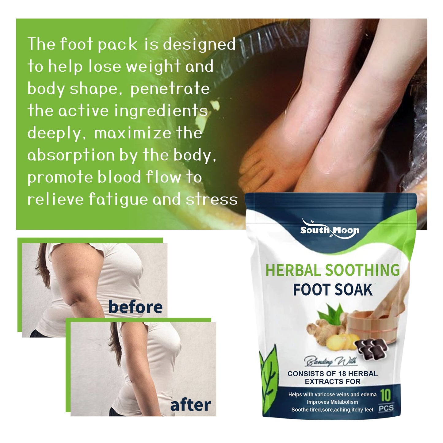 Kit de bain de pieds apaisant aux herbes