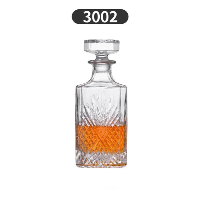 Crystal Glass Whiskey Decanter, Lead-Free, Luxury Barware, Wine Bottle, Home Party, 750ml - Korvel