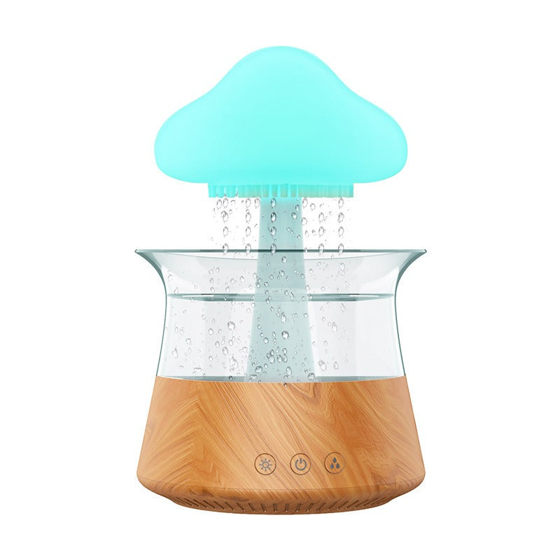 New Designed Cool Mist Essential Oil 7 Colors LED Night Light Wood Grain Cloud Rain Water Air Humidifier - Korvel