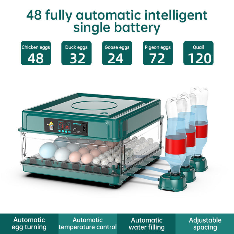 Incubadora de huevos 9-48 con giro automático y control de humedad