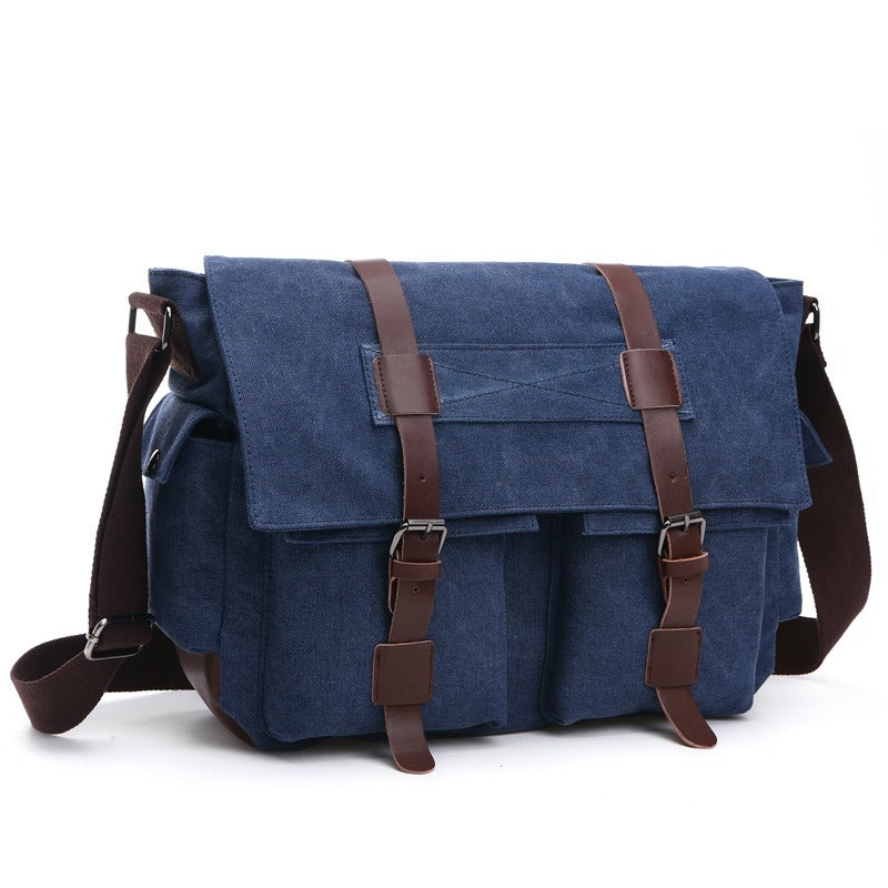 Men Business Messenger Bags For Men Shoulder Bag vintage Canvas Crossbody Pack Retro Casual Office Travel Bag - Korvel