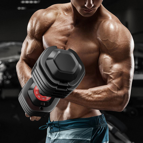 Adjustable Dumbbell Set for Men and Women, 10 in 1, Free Black Dumbbell Rotating Handle for Quick Adjustment (10 gears/55 pounds - Korvel