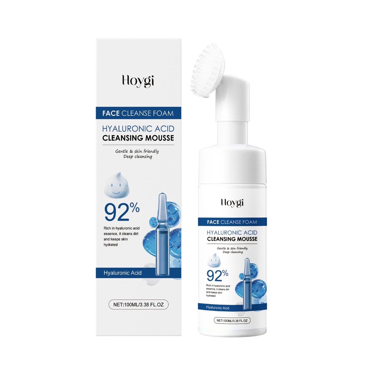Hyaluronic Acid Cleansing Foam Facial Skin Gentle Cleansing Moisturizing Nourishing Skin Care Cleanser - Korvel