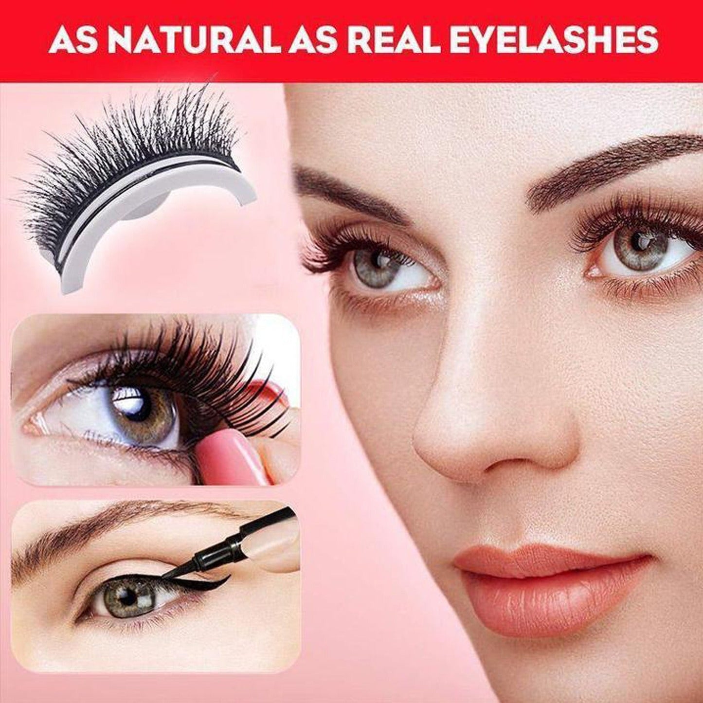 Reusable 3D Mink Lashes Natural False Eyelashes Self Adhesive Fake Glue Free Makeup Eyelash Extension Silk - Korvel