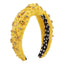 Retro Wide Edge Knot Bead Water Diamond Plush Fabric Thickened Letter Hair Hoop - Korvel