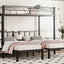 Twin over Twin & Twin Bunk Beds for 3, Twin XL over Twin & Twin Bunk Bed Metal Triple Bunk Bed, Black - Korvel
