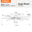 Modern Farmhouse 62-Inch Black Ceiling Fan with Smart Control
