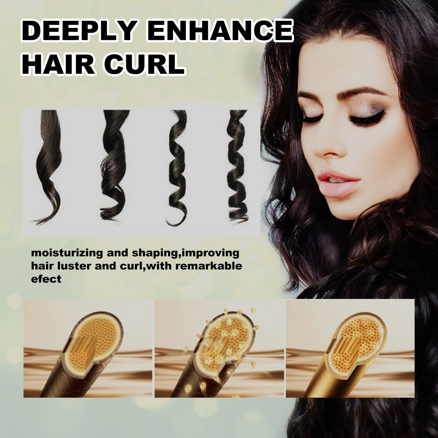 Moisturize Styling Elastin Cream, Curls Volumizing Shine Natural Puffiness Styling Conditioner - Korvel
