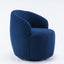 Teddy Fabric Swivel Accent Armchair - Dark Blue