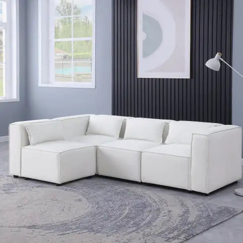 Sofá Modular Beige Chenille Elegante - Suave y Versátil