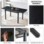 Black Ceramic Expandable Dining Room Table for Small Spaces