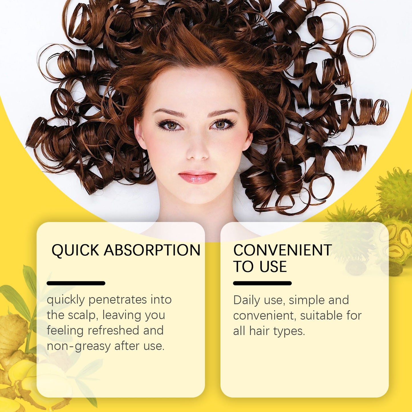 Huile essentielle de gingembre pour les cheveux - Traitement nourrissant pour les cheveux et le cuir
