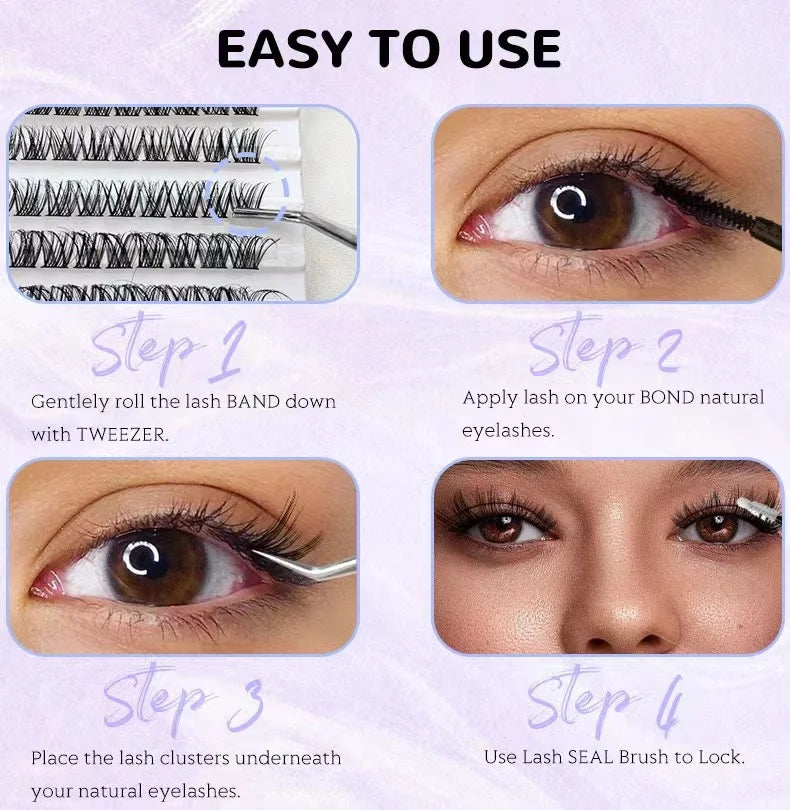 Kit de faux cils DIY Natural Look 120 Clusters