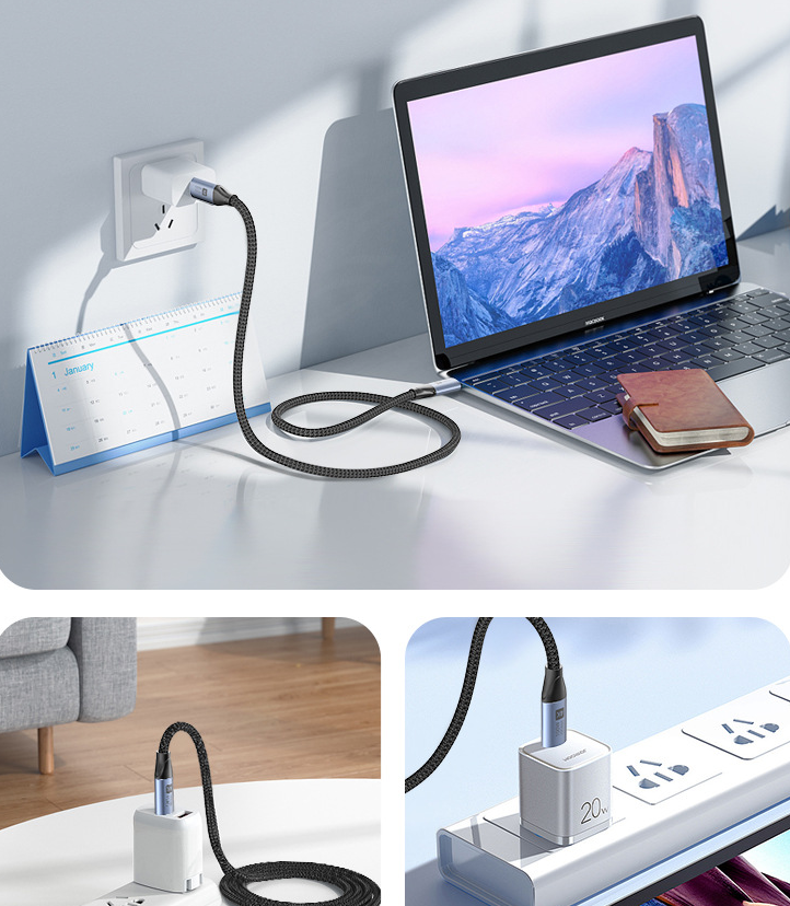 Data cable 100W mobile phone computer fast charging hard drive high-speed transmission 4k screen mirroring - Korvel