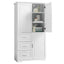 Tall and Wide Storage Cabinet with Doors for Bathroom/Office, Three Drawers, White - Korvel