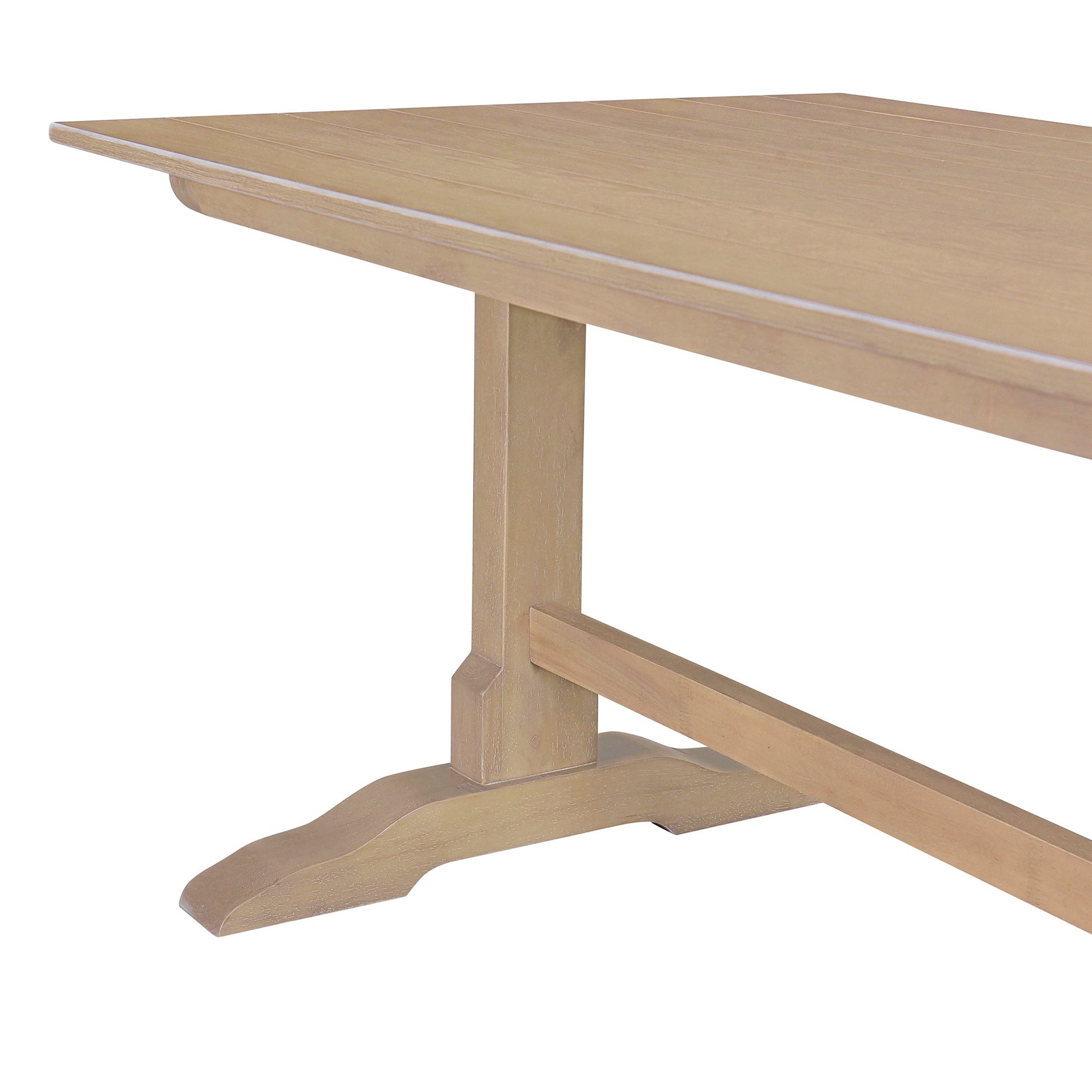 TREXM 3-piece retro dining table, rectangular stand table, and 2 4-person wooden stools (made of natural wood) - Korvel