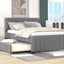 Full Upholstered Platform Bed with Trundle Grey - Korvel