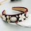 Diadema de terciopelo con borlas de perlas barrocas vintage