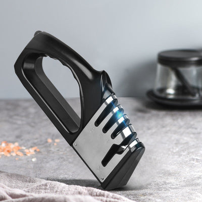 4 - stage kitchen knife sharpener, multifunctional, portable, non - slip base, kitchen gadget - Korvel