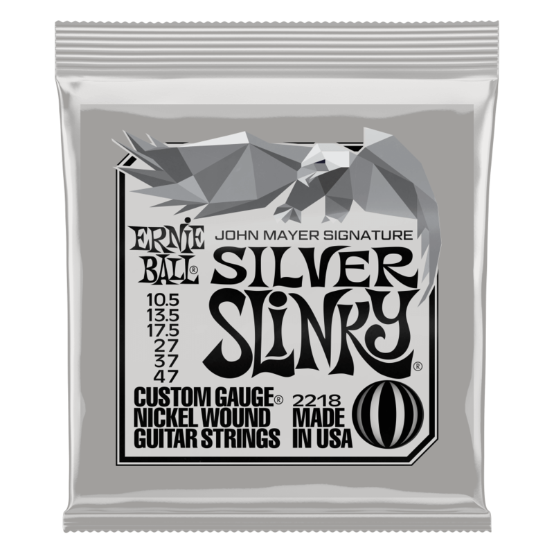 Ernie Ball John Mayer Silver Slinky Nickel Wound Electric Guitar Strings 3-Pack Tin - 10.5-47 Gauge - Korvel