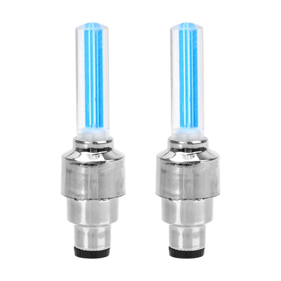 FORAUTO 2PCS Car Wheel LED Light Motocycle Bike Light Tire Valve Cap Decorative Lantern Tire Valve Cap Flash Spoke Neon Lamp - Korvel