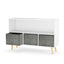 Kids bookcase with Collapsible Fabric Drawers Children's Book Display Toy Storage Cabinet Organizer White/Gray - Korvel
