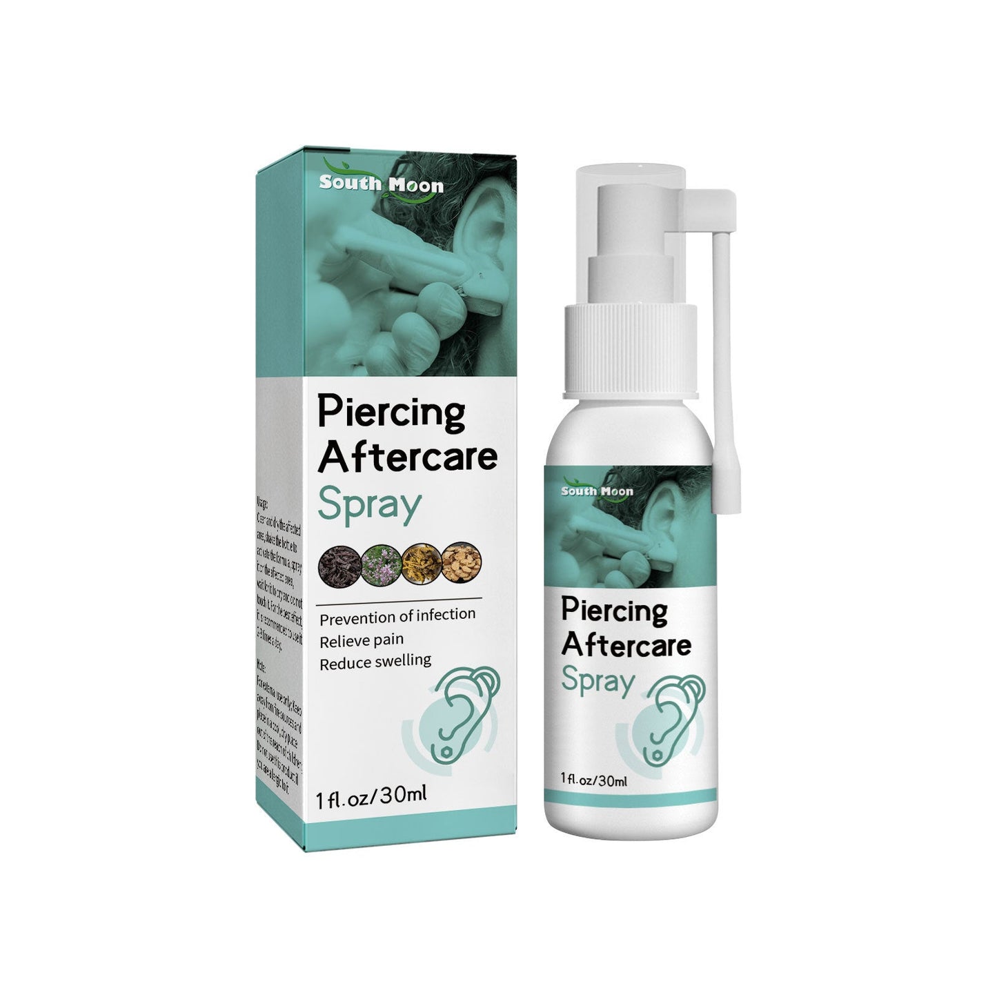 Piercing Aftercare Spray, Ear Hole Cleaning Prevent Odor To Reduce Swelling Pain Relief Spray - Korvel