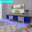 Console TV noire moderne avec rangement et éclairage LED