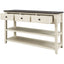 Table Console Rétro avec Étagères Ouvertes - Espresso et Beige