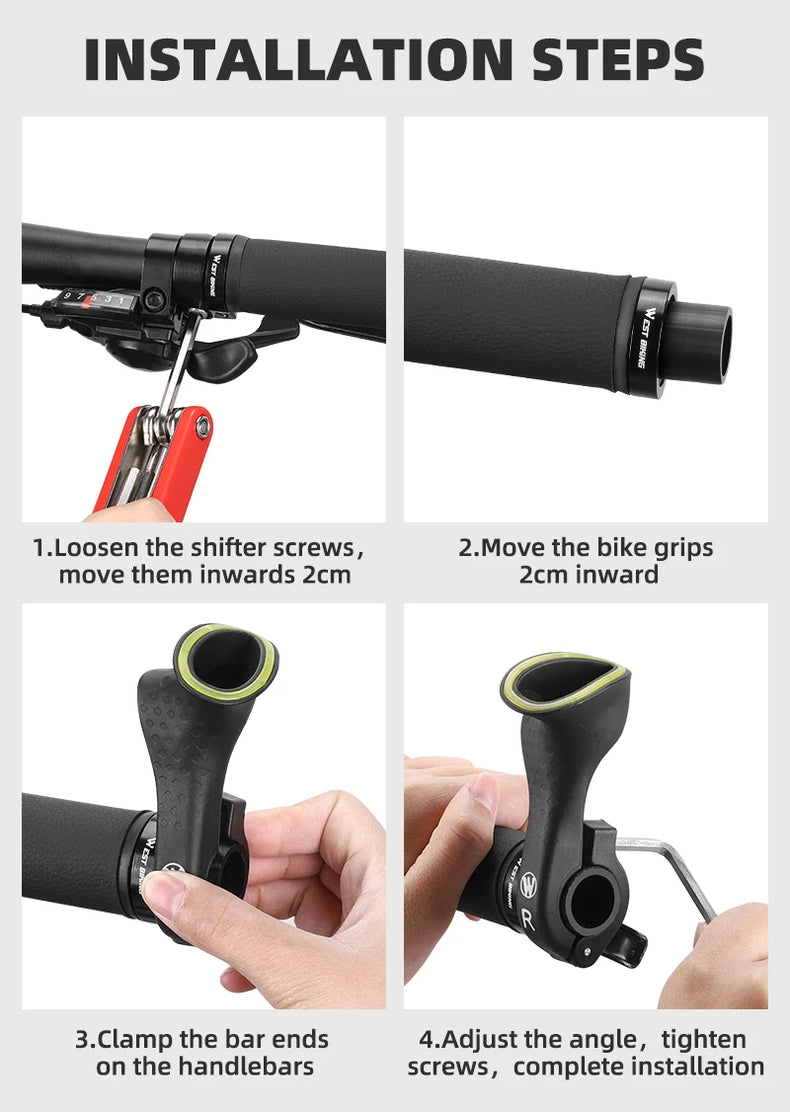 Ergonomic Design MTB Bicycle Road Gravel Mountain Bike Handlebar Bar Ends Gravel Bike Accessories Bike Grips - Korvel