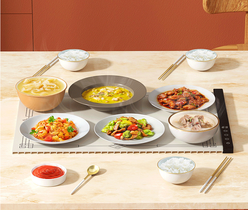 Silicone food insulation hot dish board, home folding multifunctional intelligent constant temperature heating table - Korvel