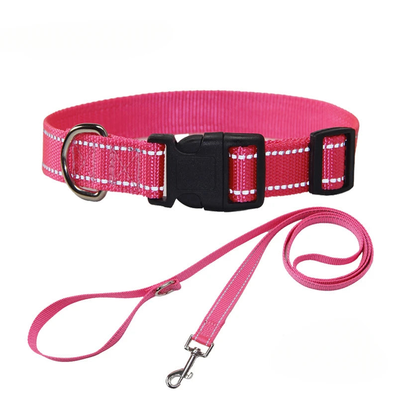 Nylon Dog Collar and Leash Set Pet Collars Leash for Small Medium Large Dogs Dog Accessories for Small Dogs - Korvel