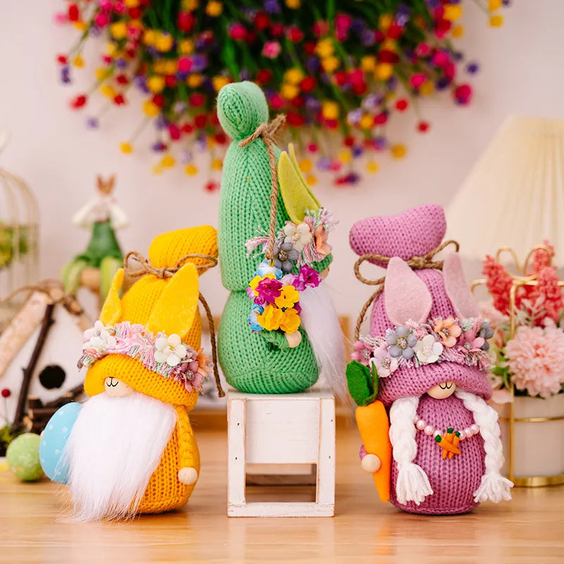 Easter Decorations Easter Knitted Rudolf Rabbit Doll Decoration - Korvel