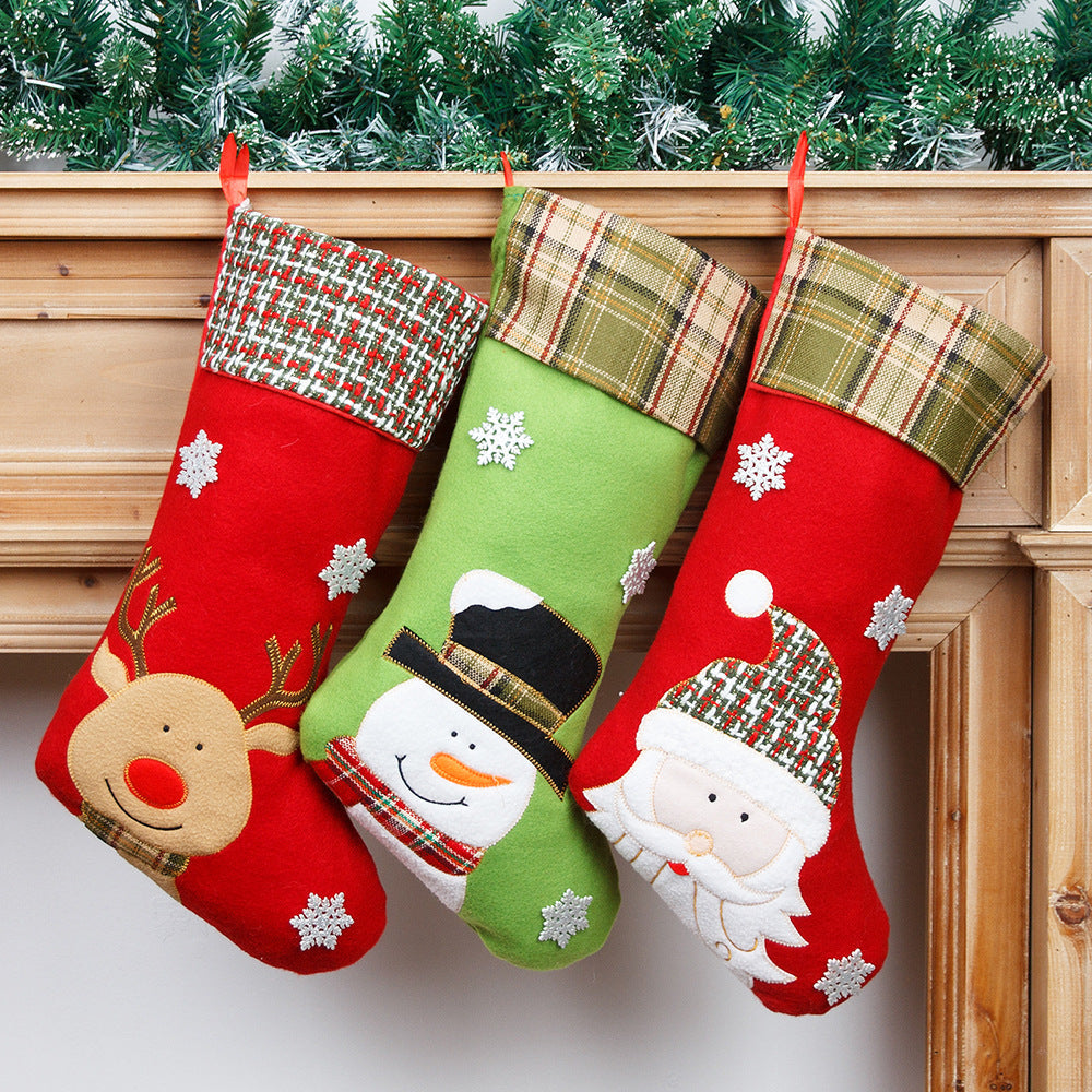 Christmas Decorations Cartoon Embroidery Christmas Socks Christmas Socks Gift Bag - Korvel