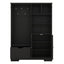 Multi-functional Hall Tree with Storage Shelves Drawers and Cabinet, Elegant Hallway Shoe Cabinet with Bench Modern Black - Korvel