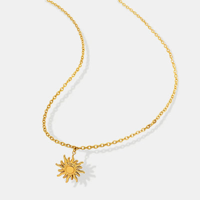 Elegant Titanium Steel Sun Pendant Necklace for Women