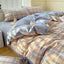 Cotton Dyed Washed Cotton Bedding Set Pure Cotton A Class Flat Sheet Quilt Cover Fitted Sheet Quilt Cover Three-Piece Set Striped - Korvel