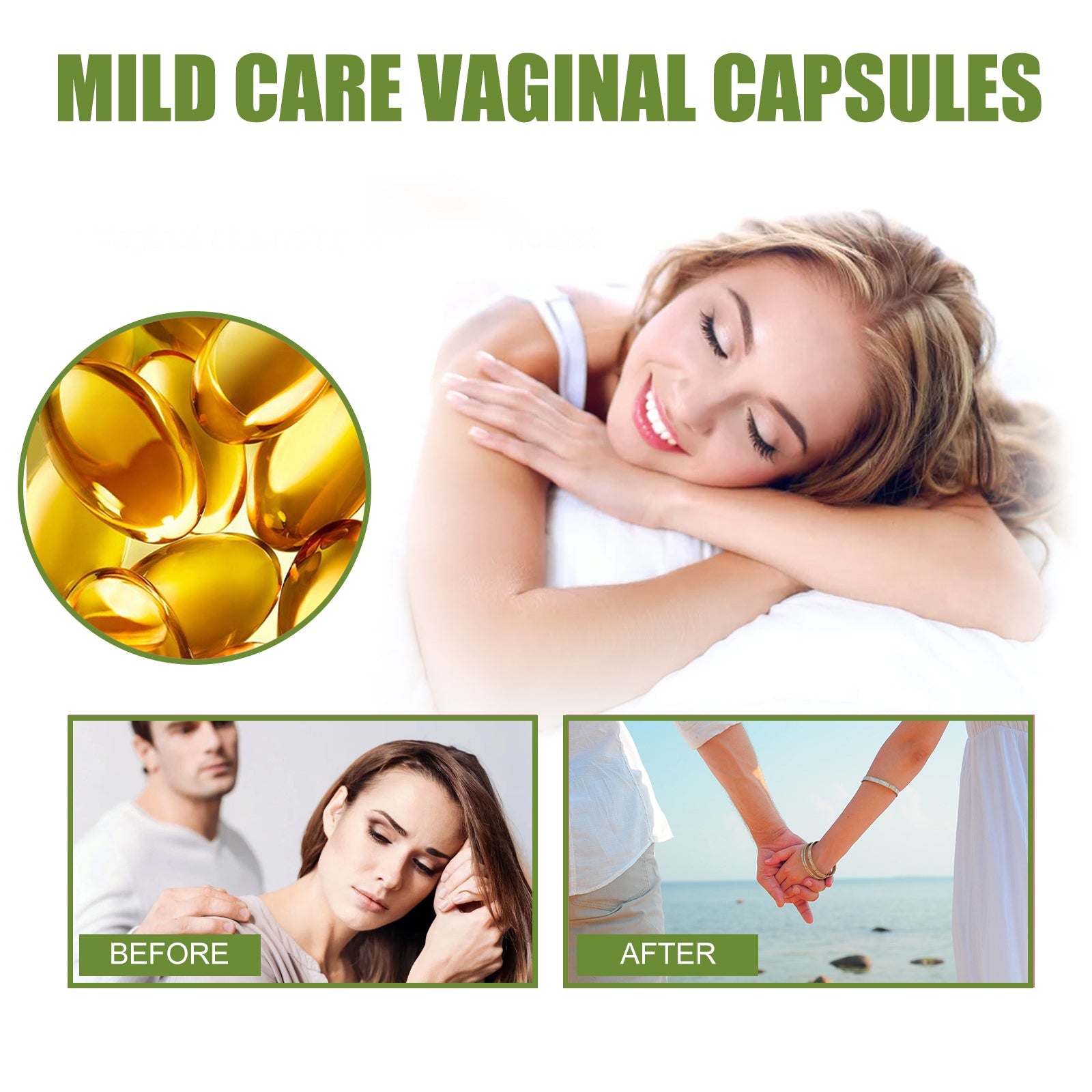 Mild Care Vaginal Capsules, Body Cleanse Deodorizing Odor And Itchiness Firming Gentle Care Capsules - Korvel