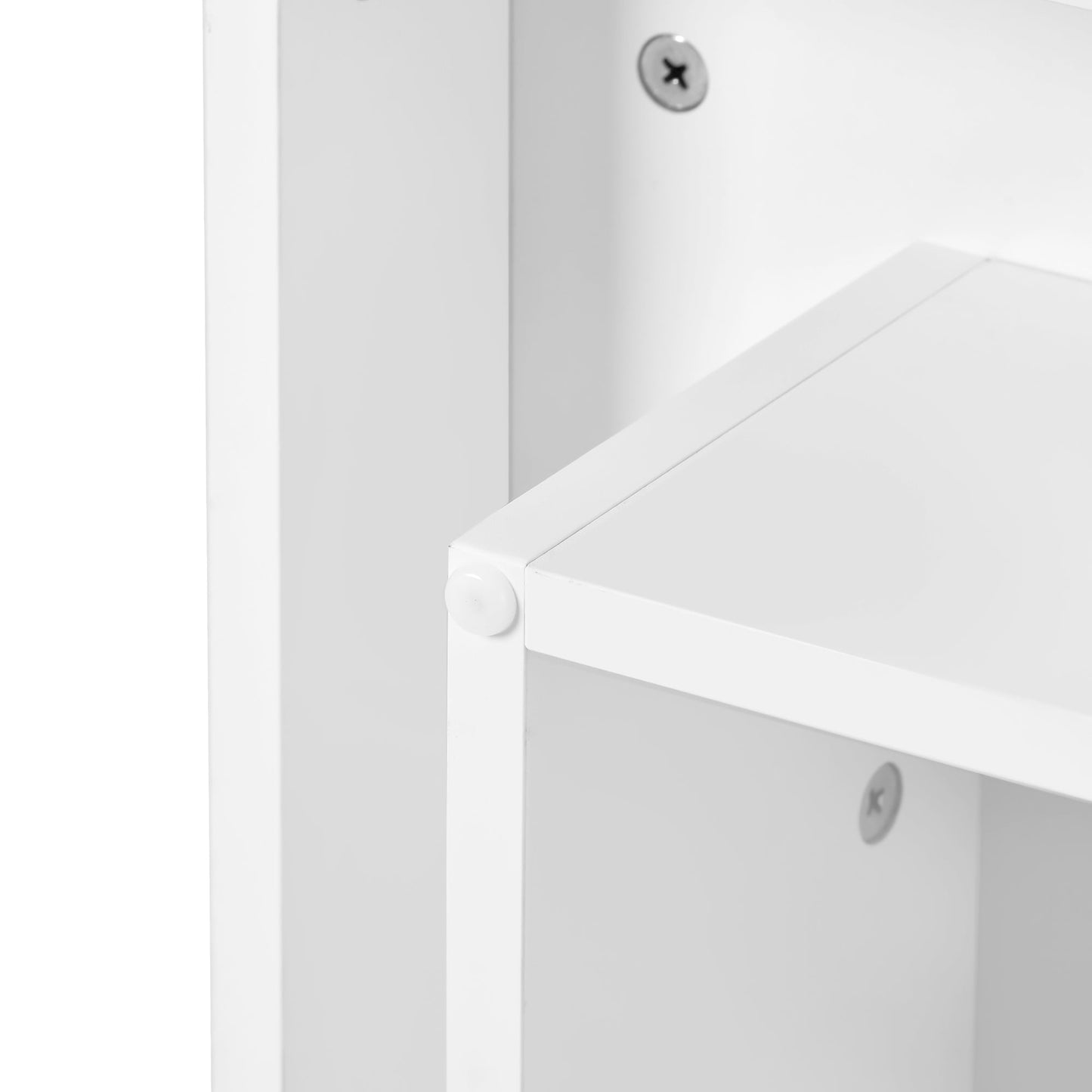 ON-TREND High Gloss Minimalist Design with LED Lights 2-Tier Square Coffee Table White - Korvel