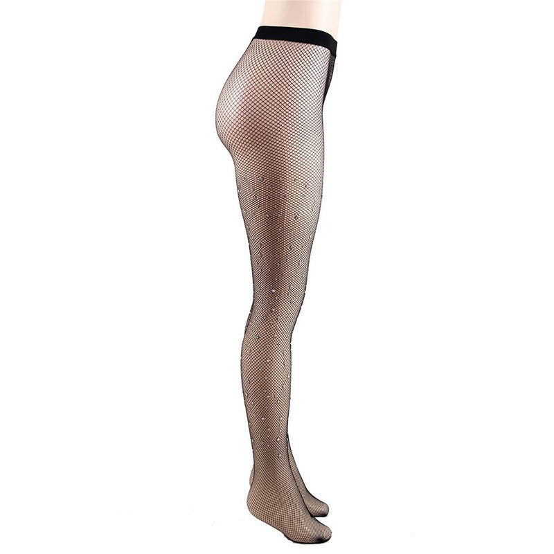 Elegant Silk Pantyhose with Diamond Inlay