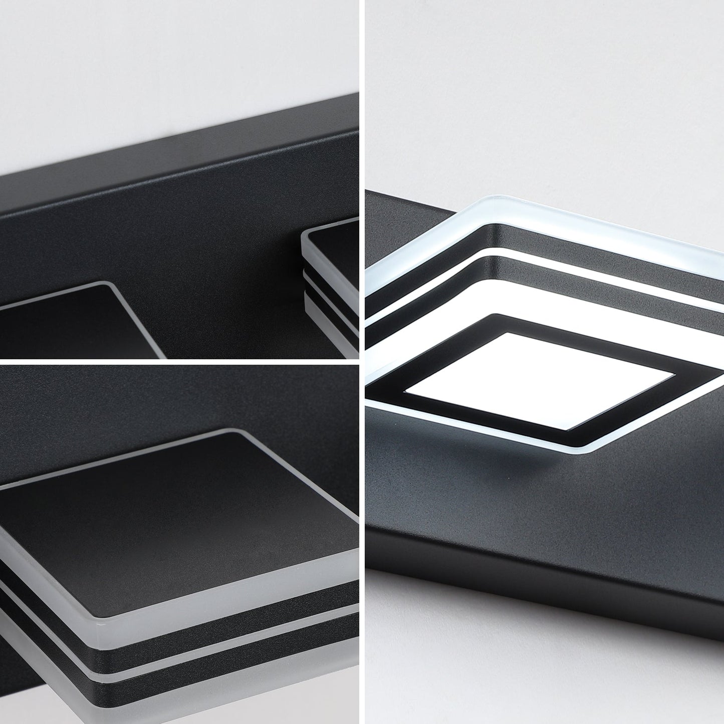 Luces de tocador modernas LED negras - Apliques de baño de 6 luces
