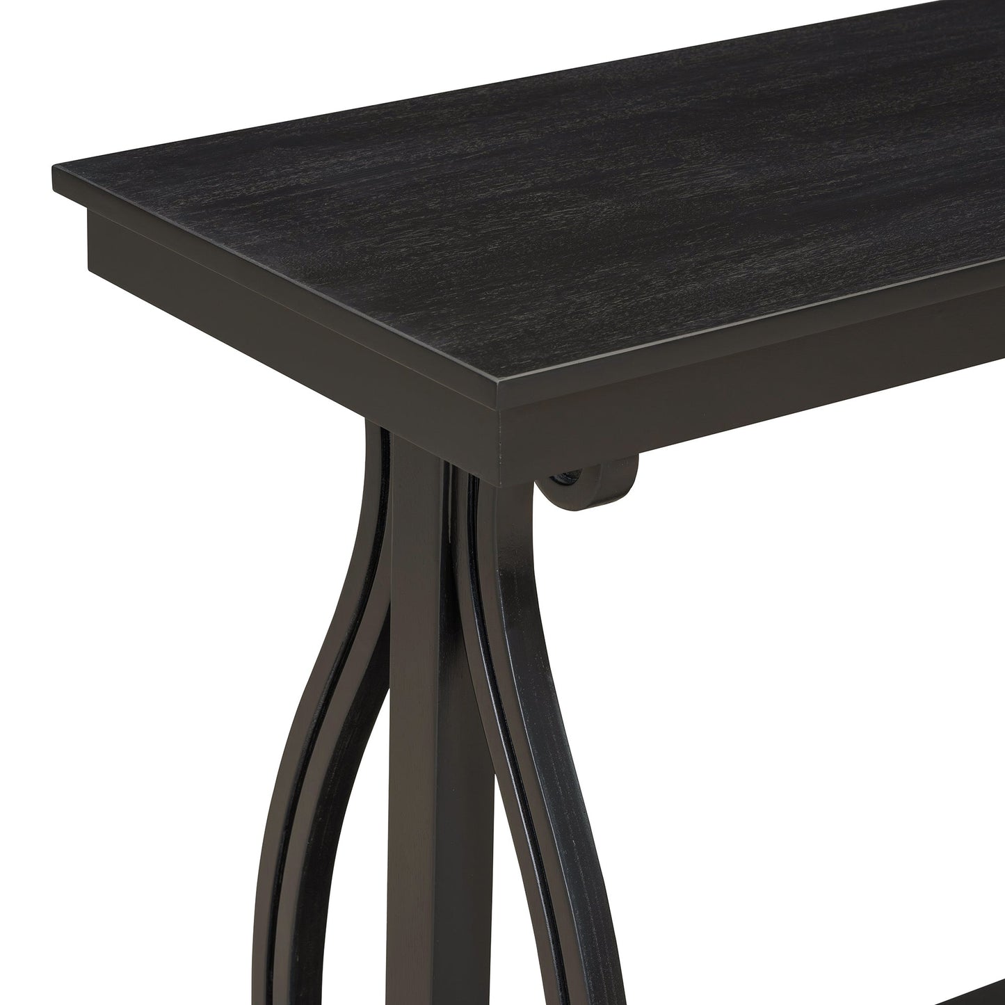 48-Inch Rustic Vintage Console Table --- Farmhouse Style Entryway Table with Open Shelf and Sturdy Construction (Black) - Korvel