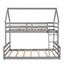 Twin over Full House Bunk Bed with Built-in Ladder Gray - Korvel