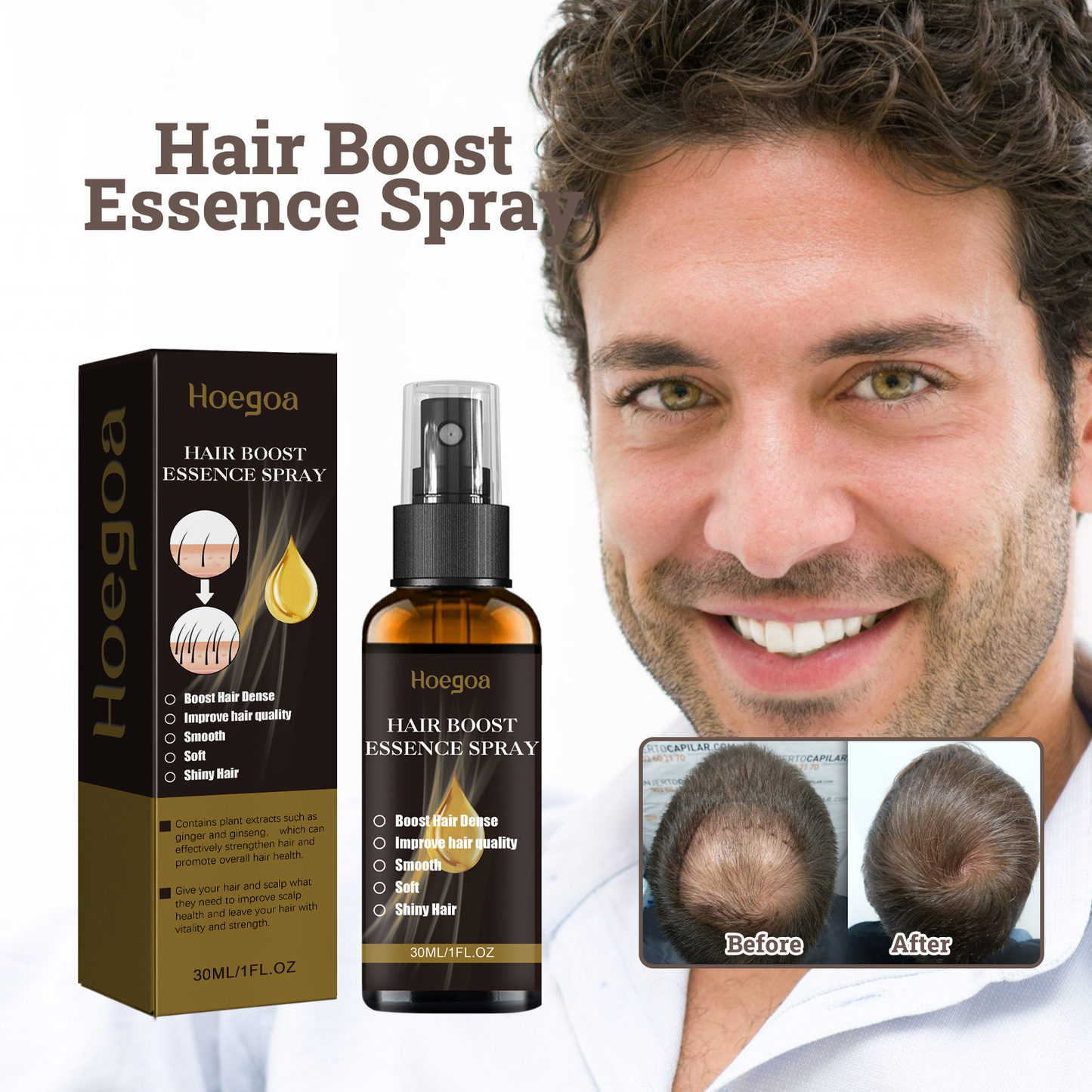 Spray d'amélioration capillaire premium pour des cheveux plus forts et plus fournis