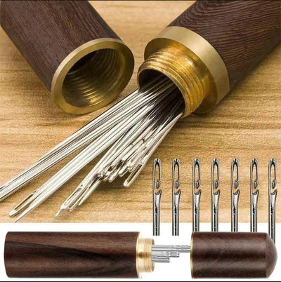 Wooden Case Needle Set - 30-Piece Collection