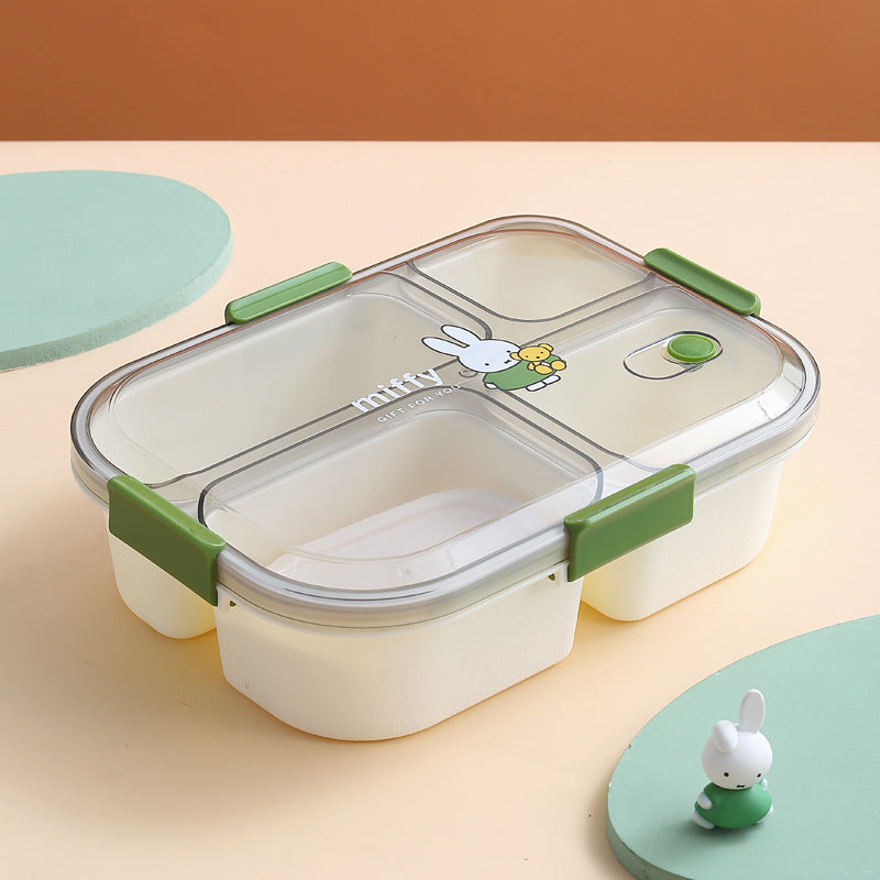 Fashion cartoon cute four-grid microwaveable lunch box bento box lunch box - Korvel