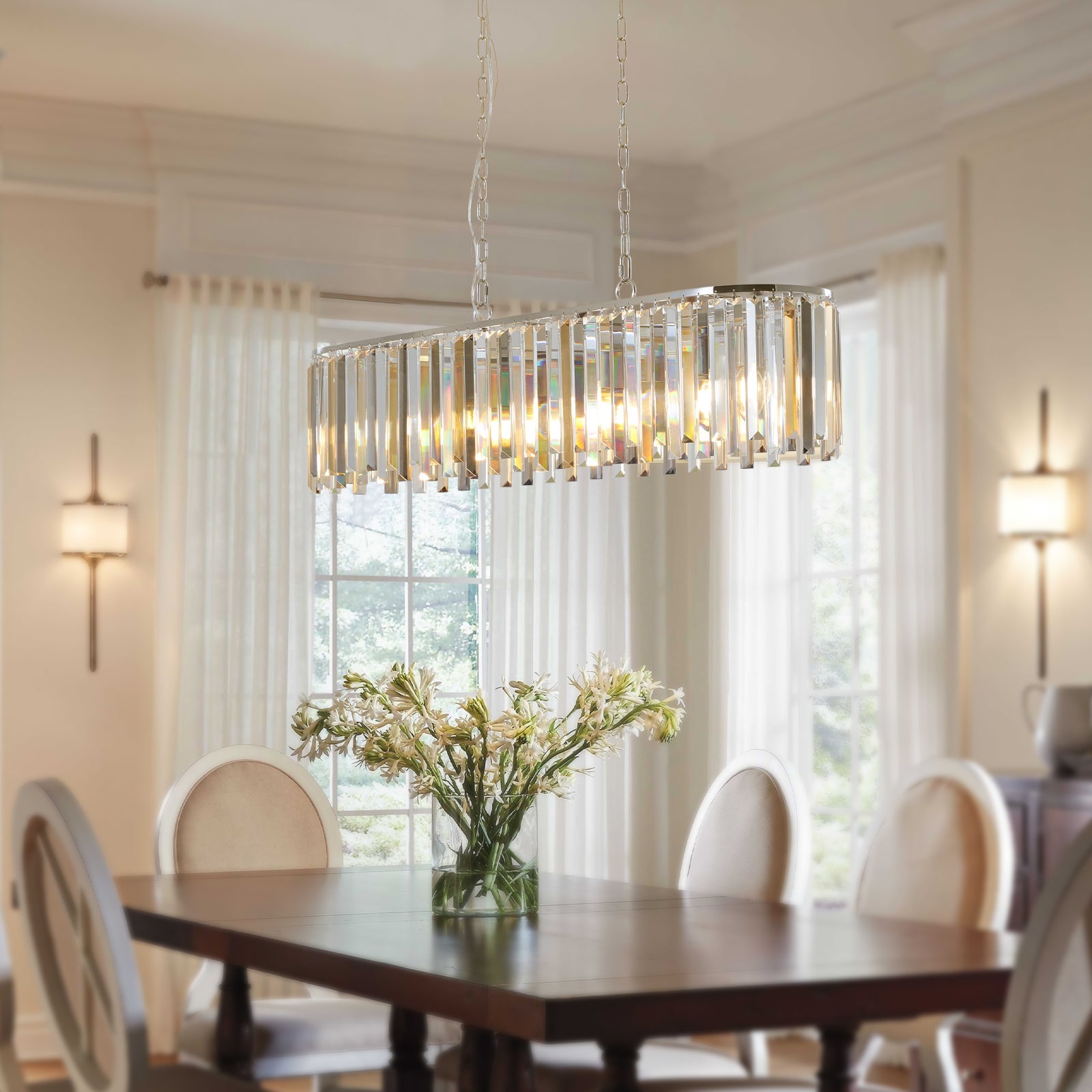 Modern Oval Crystal ceiling chandelier Luxury Home Decor Light Fixture - Korvel