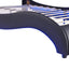 Queen Size Upholstered Faux Leather Platform Bed with LED Light Bed Frame with Slatted - Black - Korvel