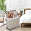 Premium Laundry Hamper with Lid and Wheels - 160L Grey